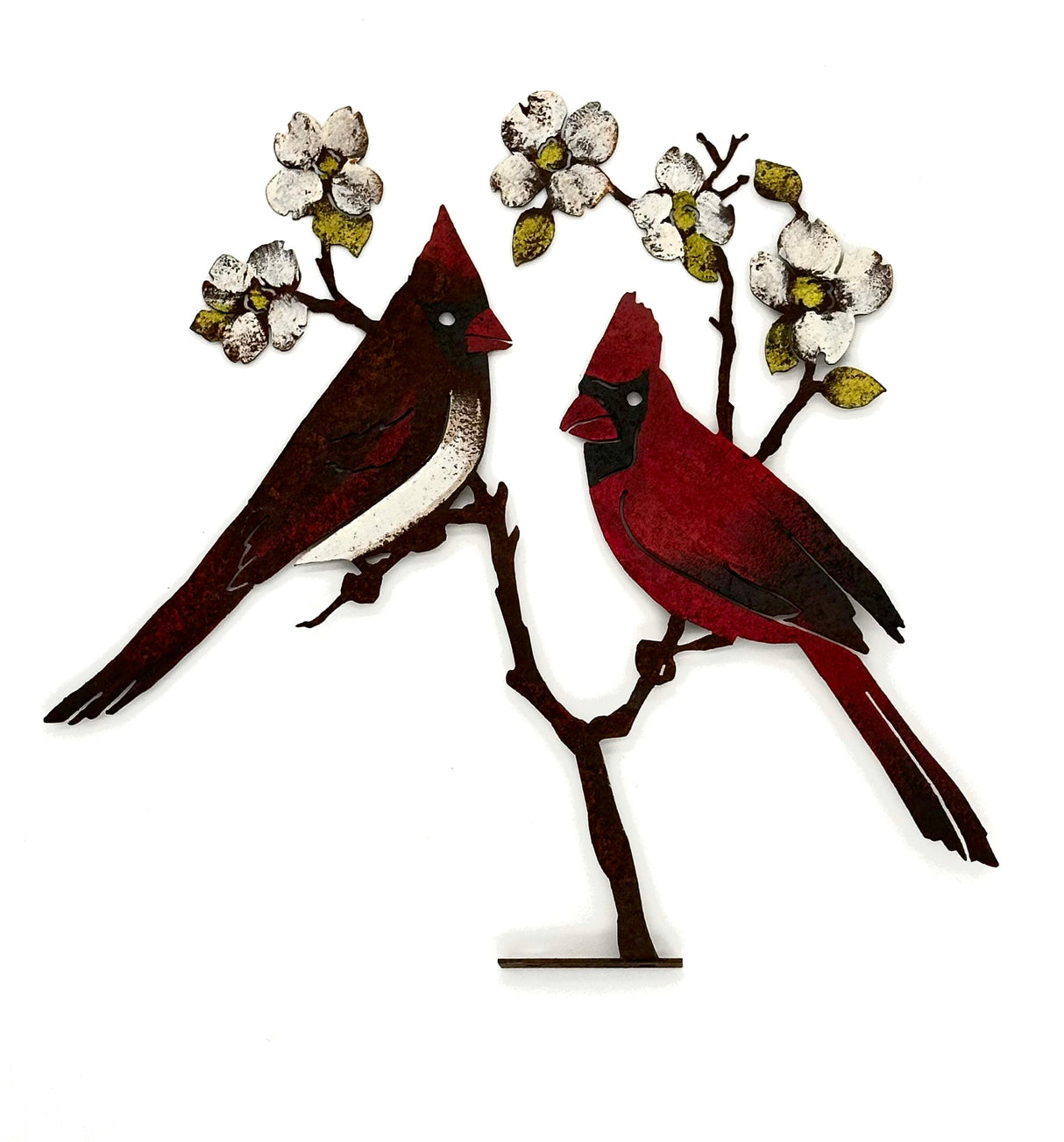 Cardinals On Dogwood Tab - Painted
