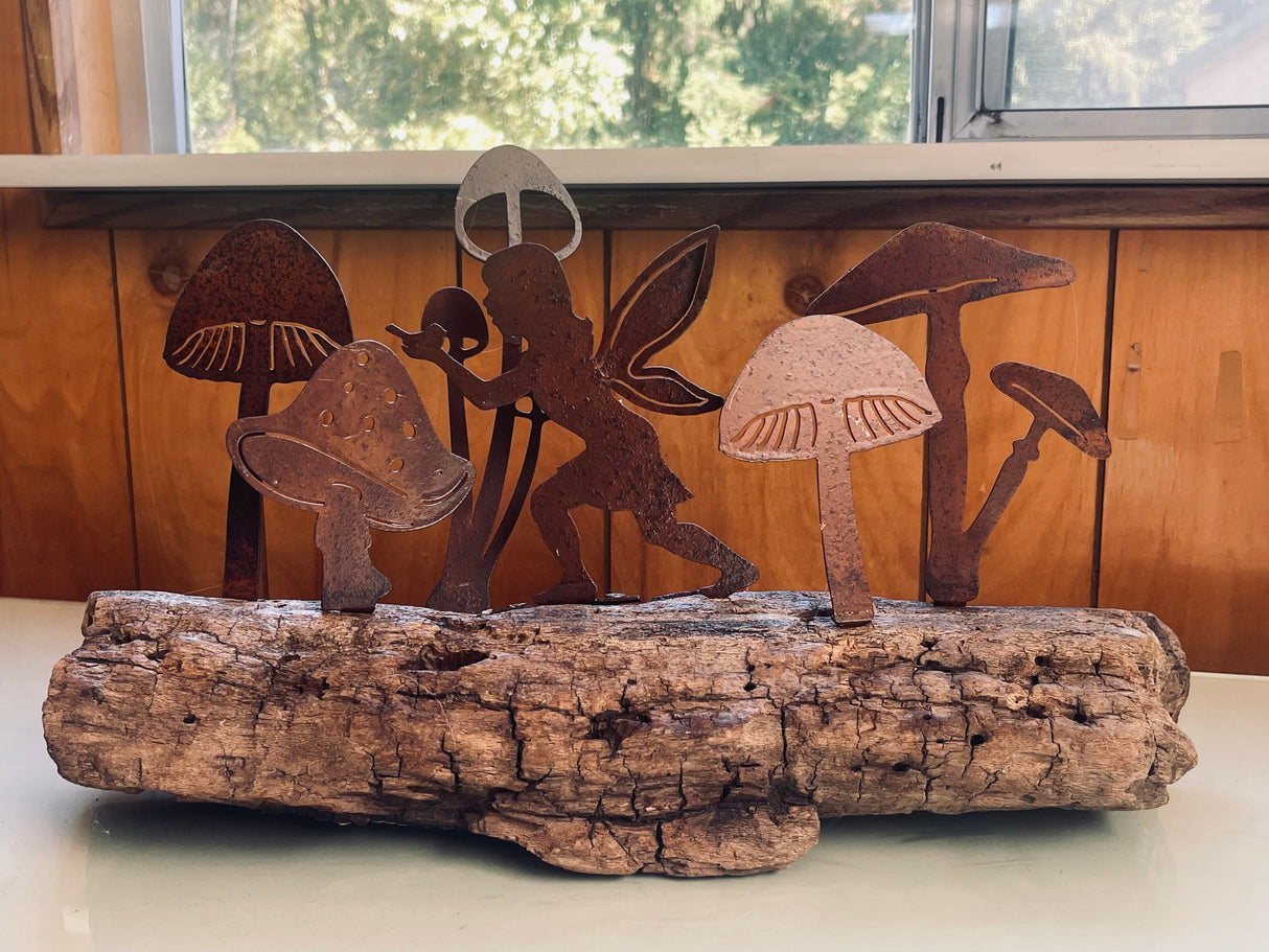 Fairy & Mushrooms Sculpture