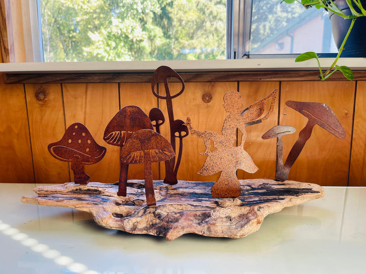 Fairy & Mushrooms Sculpture