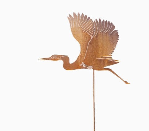 Flying Heron Yard Stake