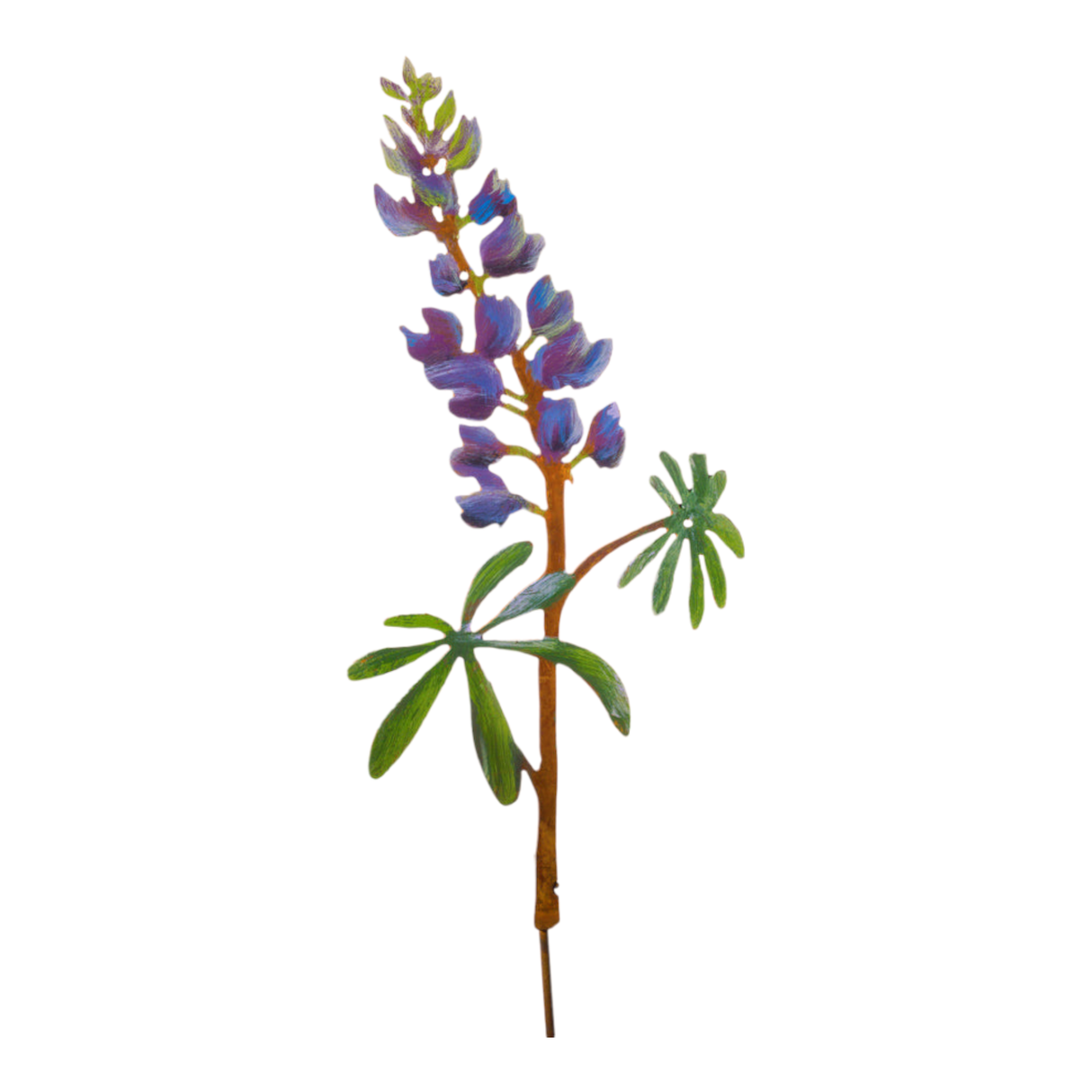 Lupine Flower Painted Garden Pick