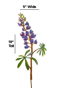 Lupine Flower Painted Garden Pick