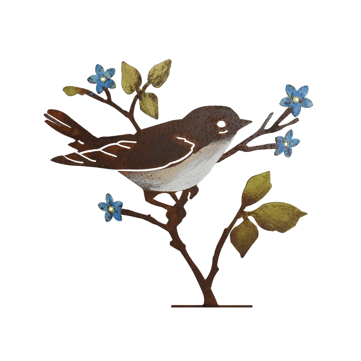 Upright Warbler with Flower