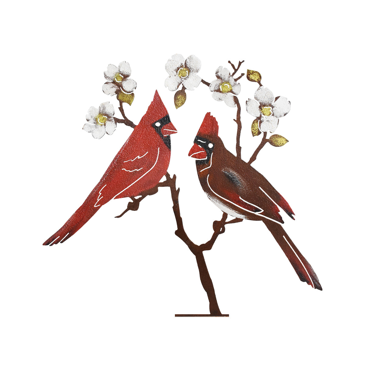 Cardinals On Dogwood Tab - Painted