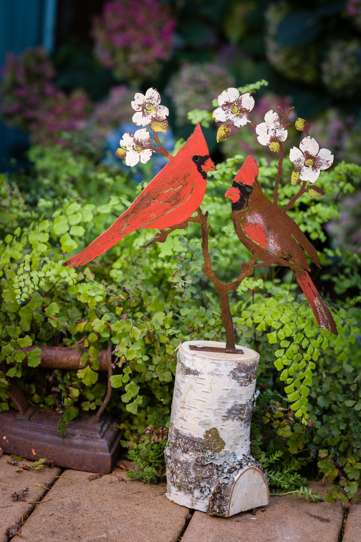 Cardinals On Dogwood Tab - Painted