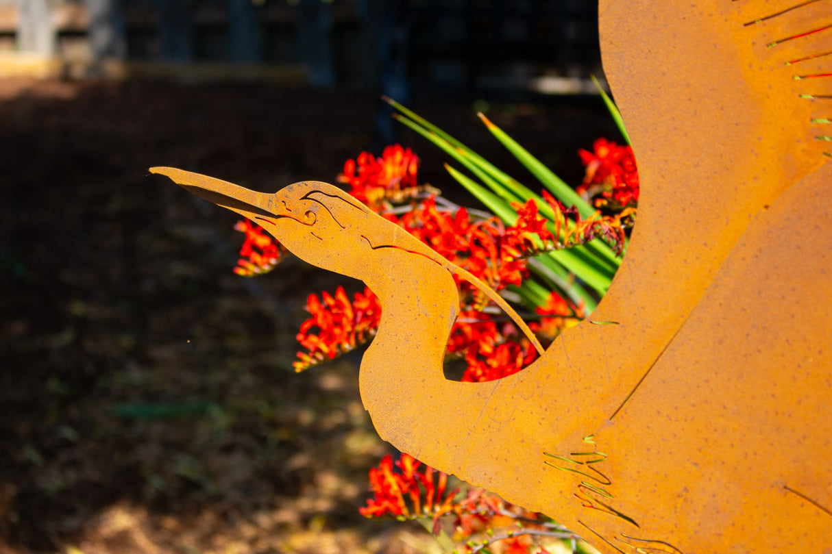 Flying Heron Yard Stake