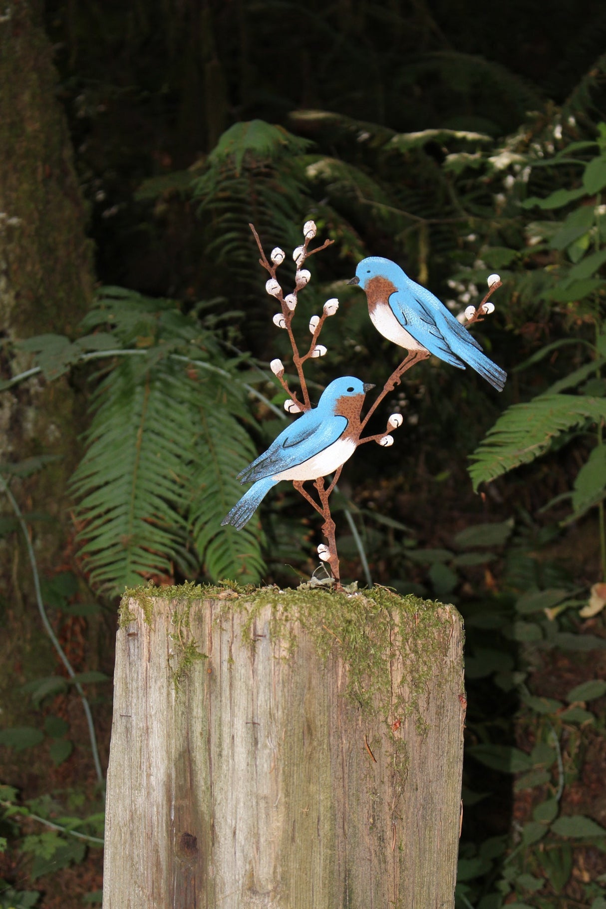 Bluebirds on Willow Branch Tab - Painted