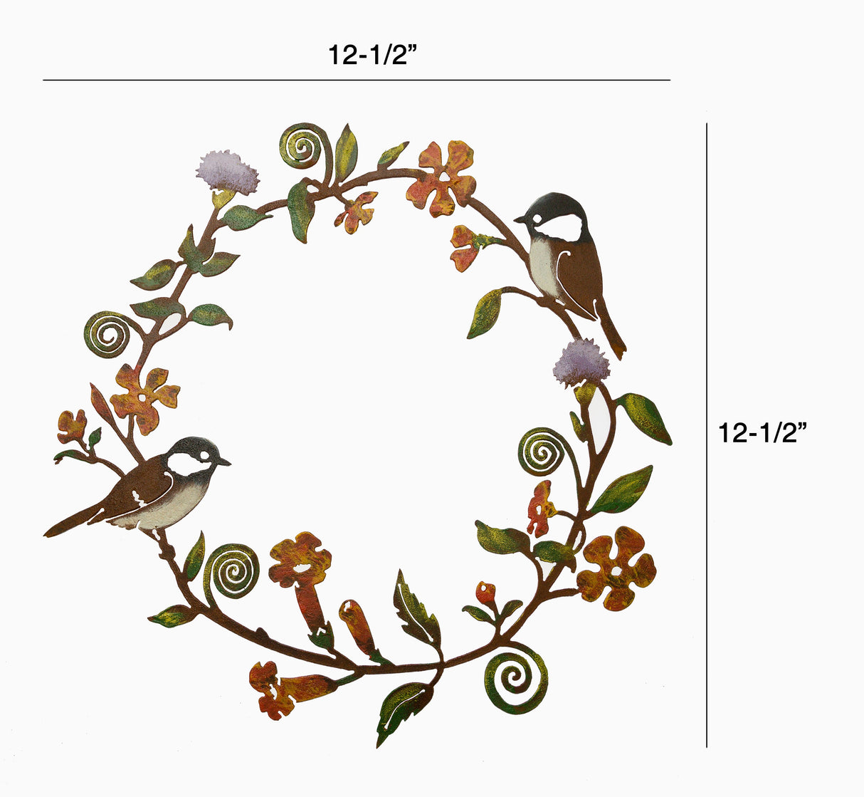 Chickadees & Flowers Wreath