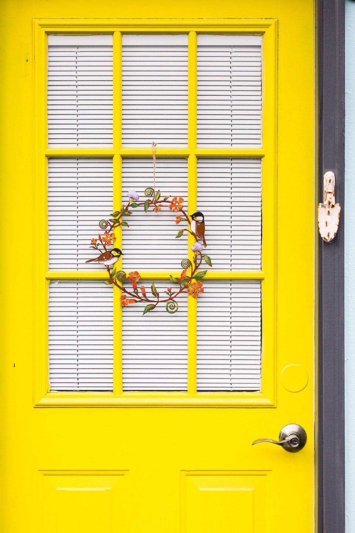 Chickadees & Flowers Wreath