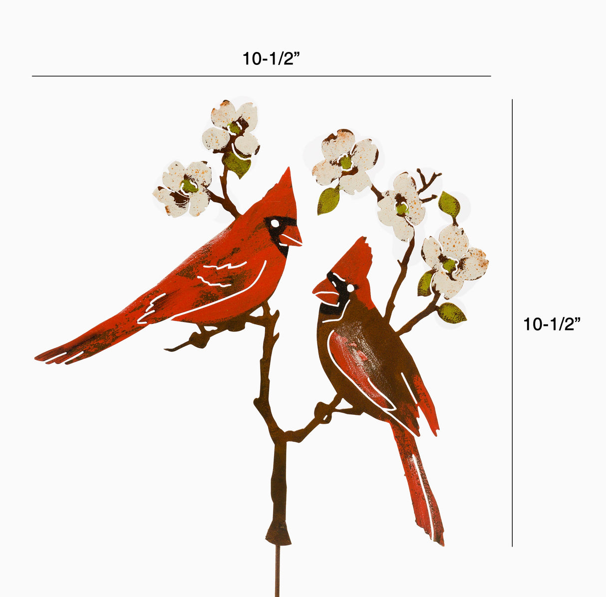 Cardinals On Dogwood Stake