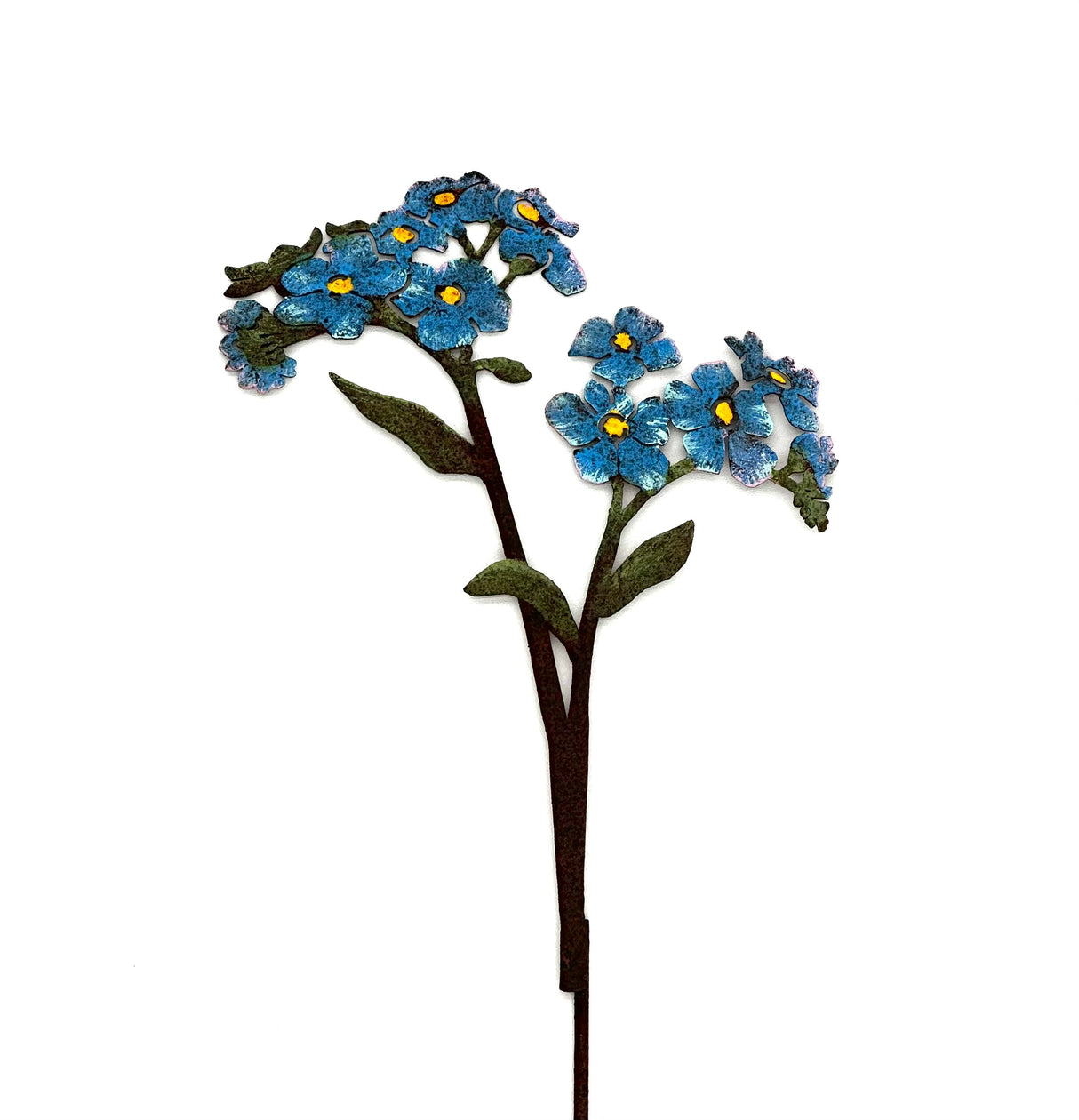 Forget Me Not Flower Painted Garden Pick