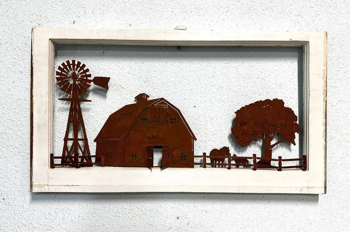 Framed Farm Scene