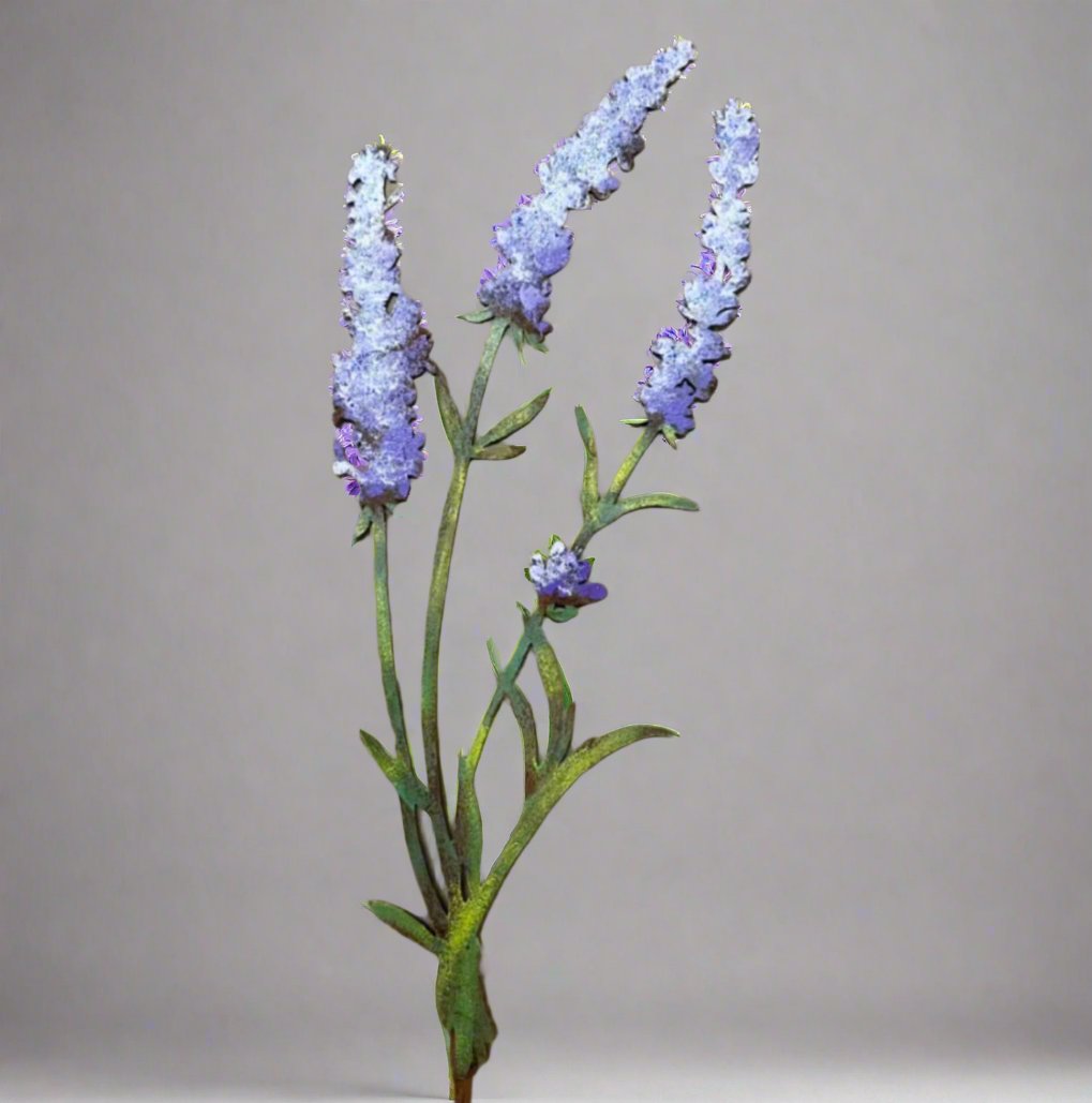 Hand-Painted Lavender Stake | Sturdy &amp; Lifelike Metal Wildflower Sculpture