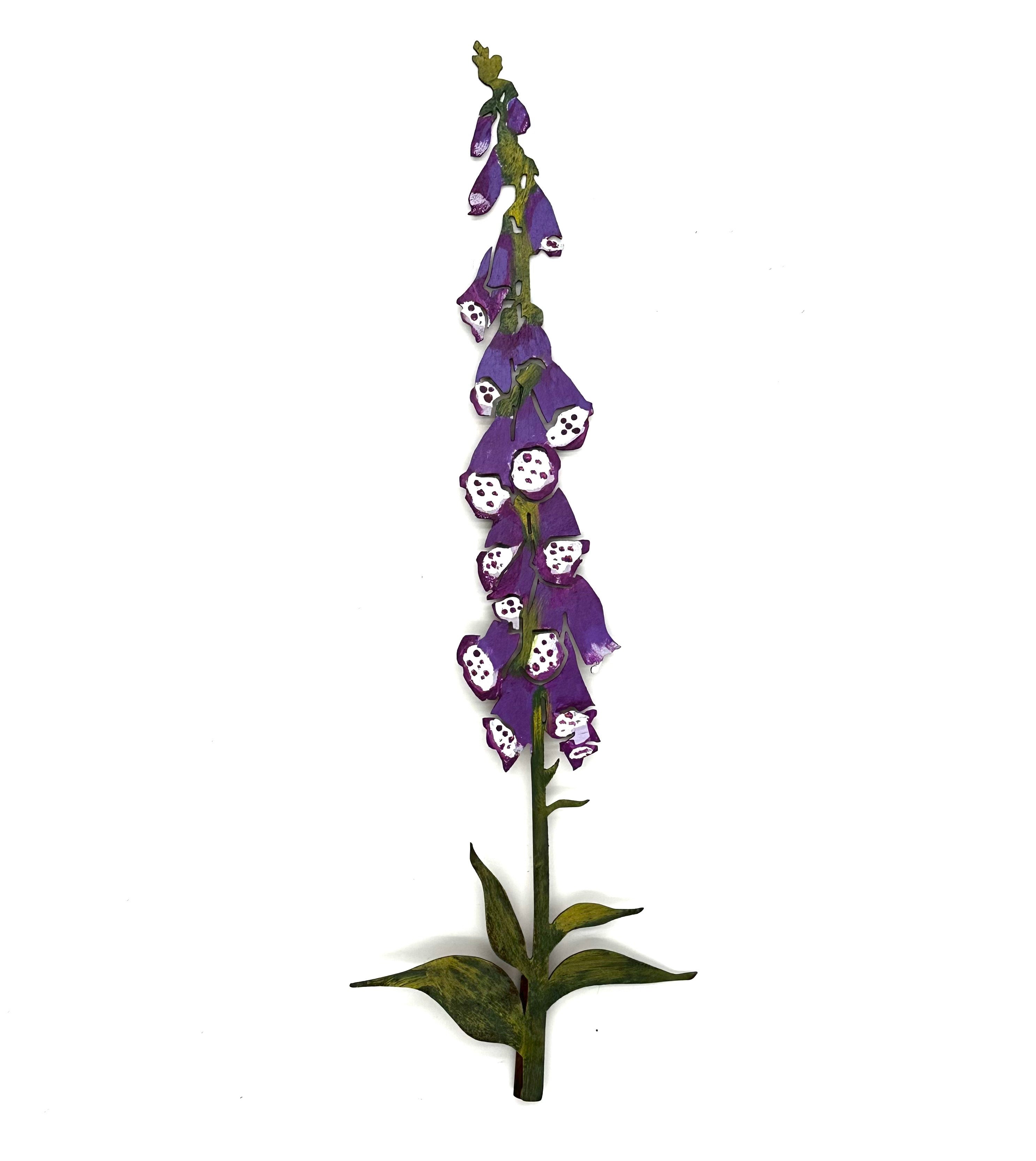 Hand-Painted Foxglove Stake Large – Rusty Birds