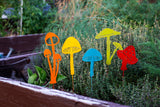 Painted Mushrooms - 5 Piece Stake Set