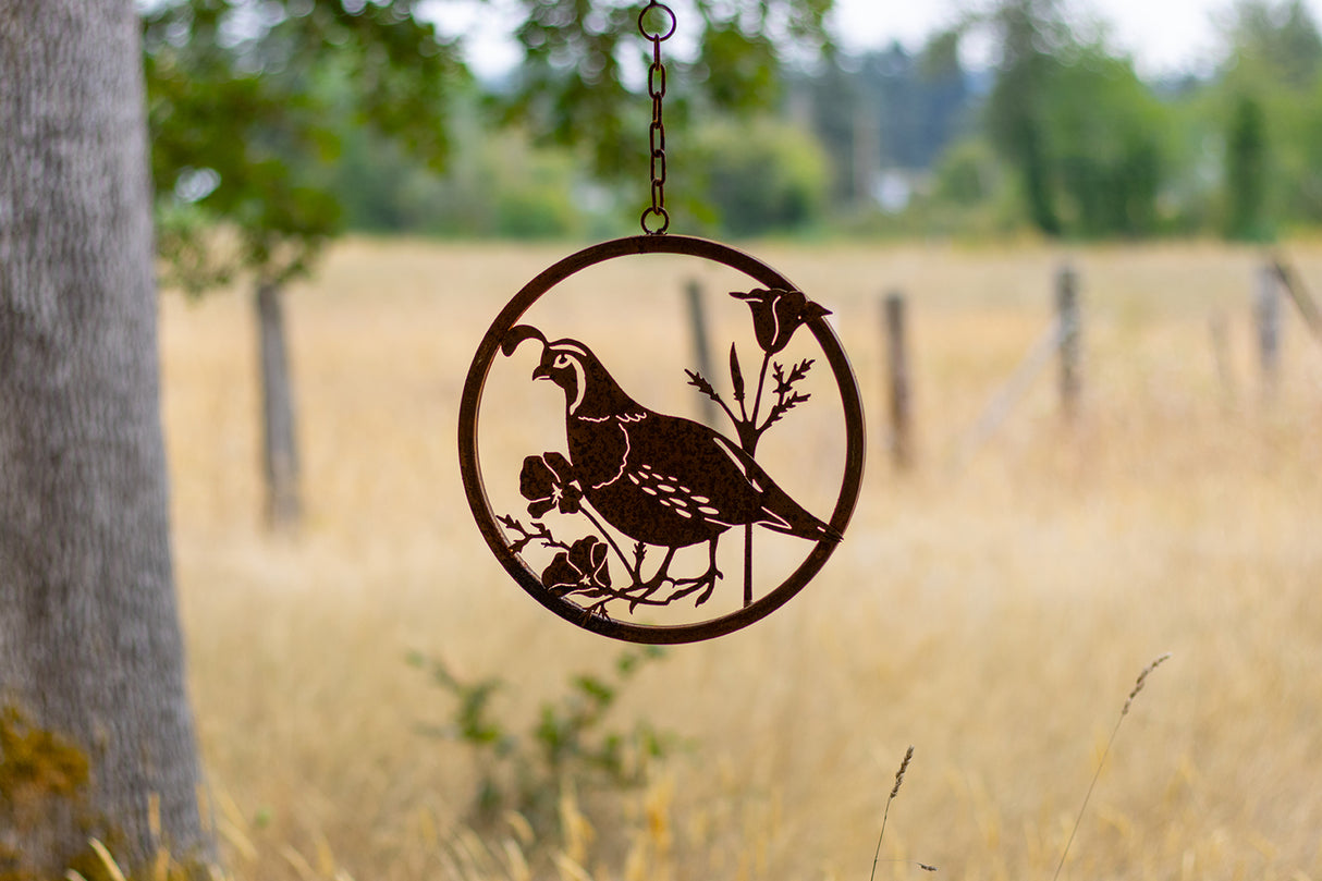 Quail With Poppies Ring