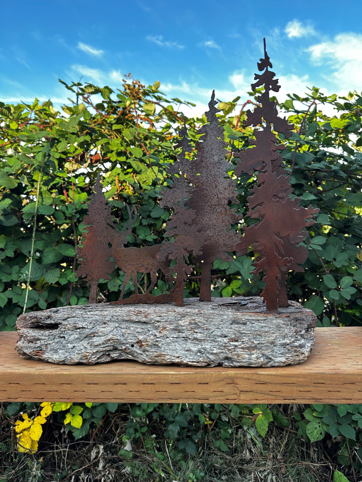 Woodland Deer Scene Sculpture