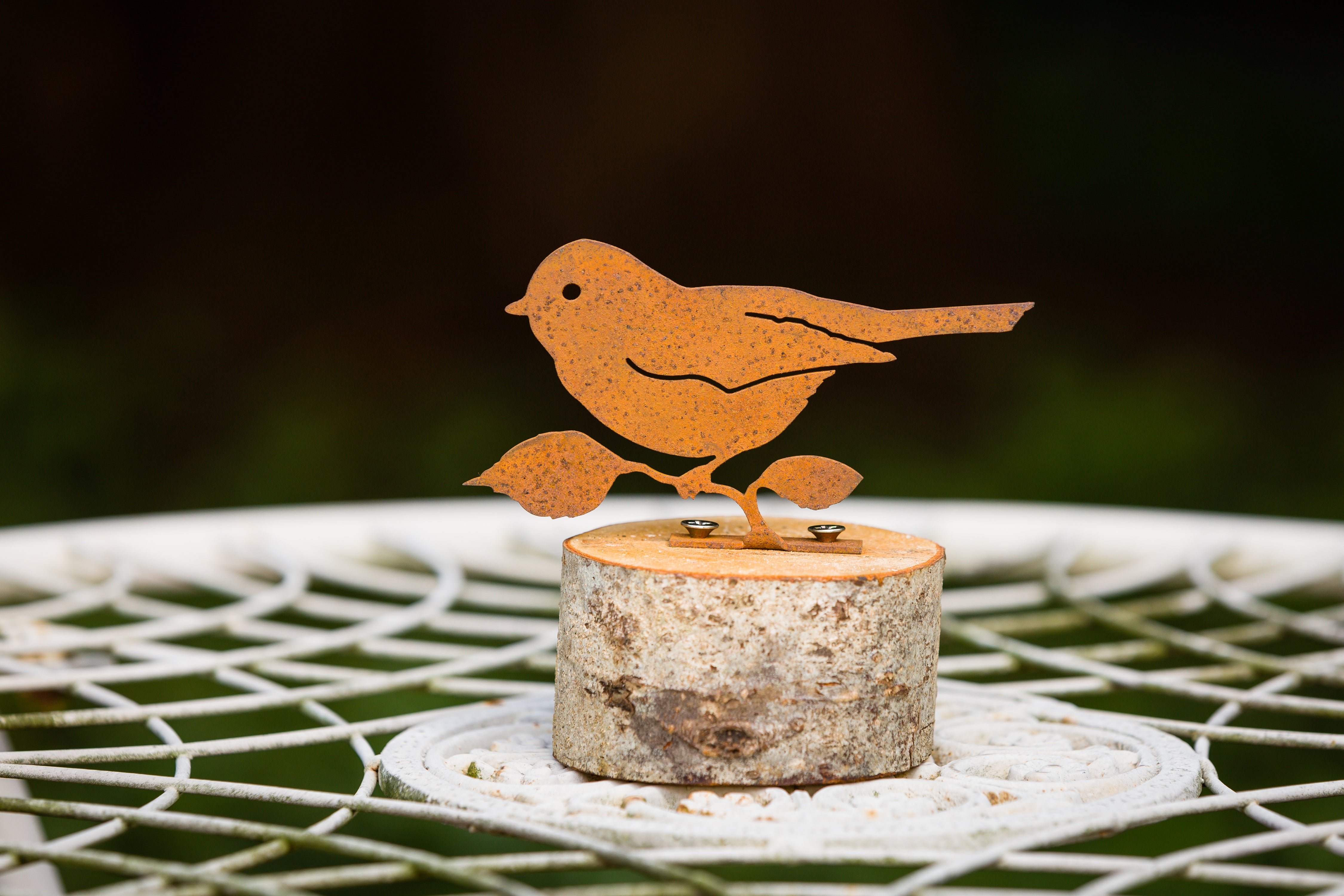 Bird With Leaves | Rusty Birds | Garden Art