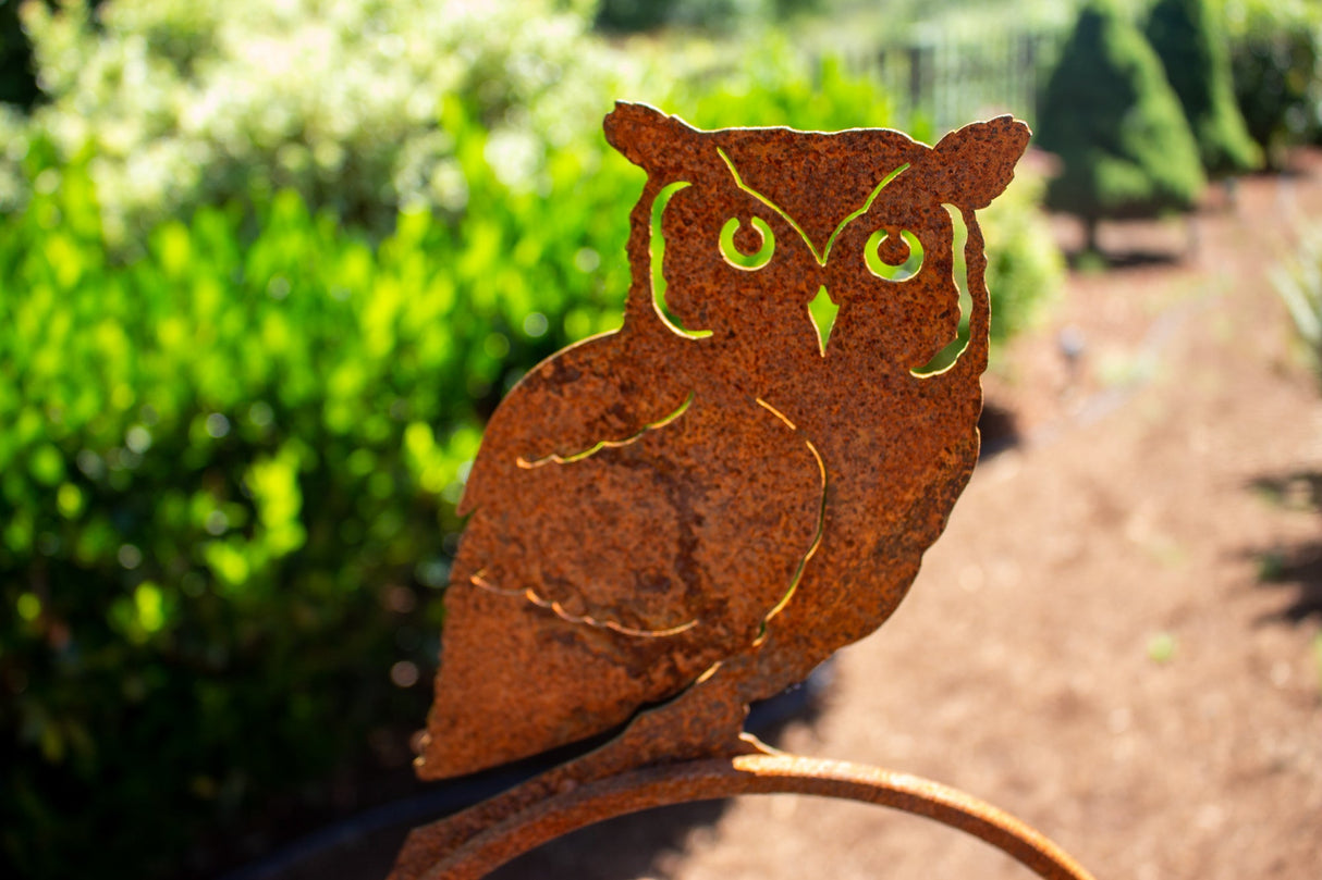 Owl Perched On Ginkgo Leaf Spinner Stake